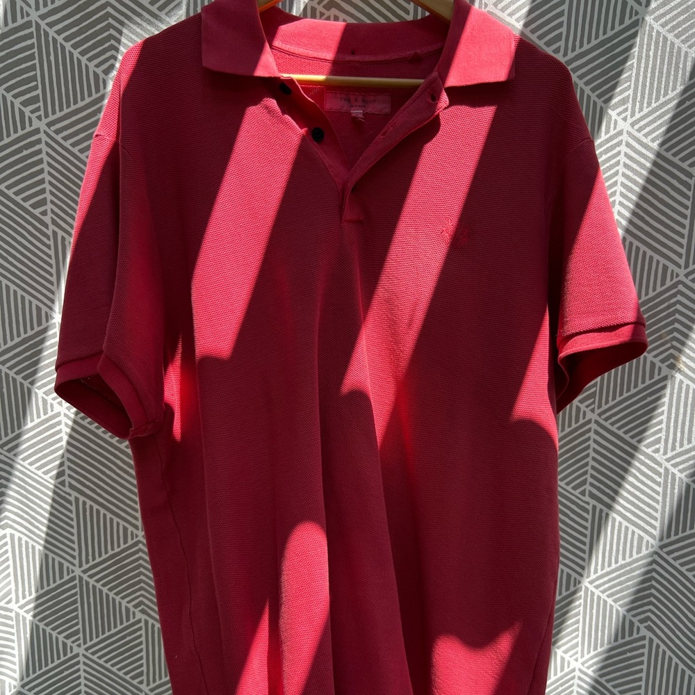 Rag and bone nice shade of red polo xl
